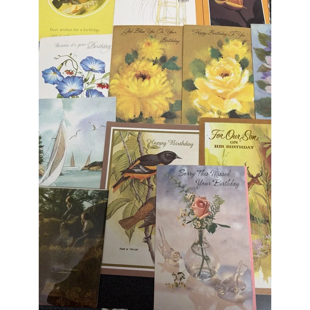 Vintage Birthday Cards Some Fronts ONLY Scrapbooking Crafts Decoupage Lot of 50+